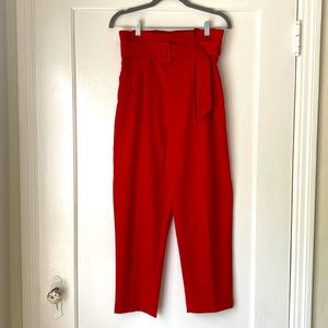 H&M High Waisted Red Pants- Size 8